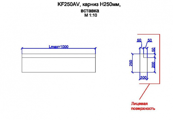 KF250AV, карниз h250мм, вставка